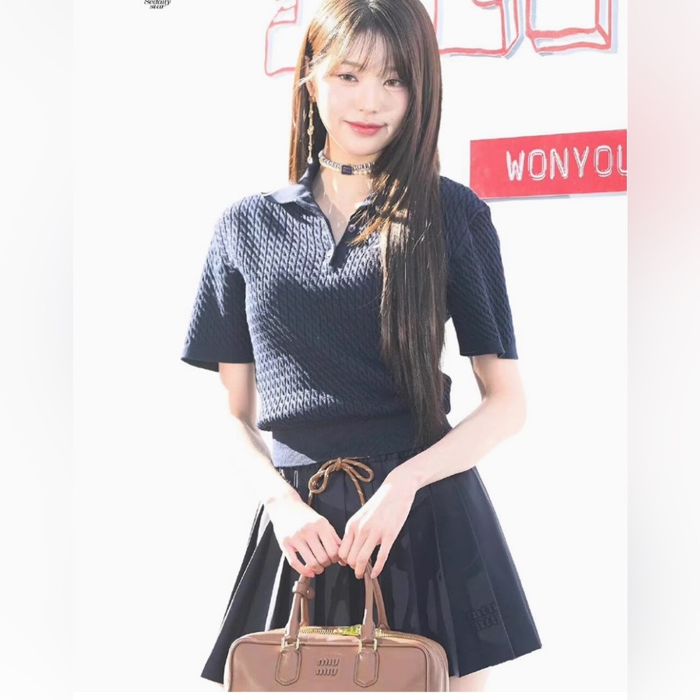 Miumiu blue shirt with matching skirt